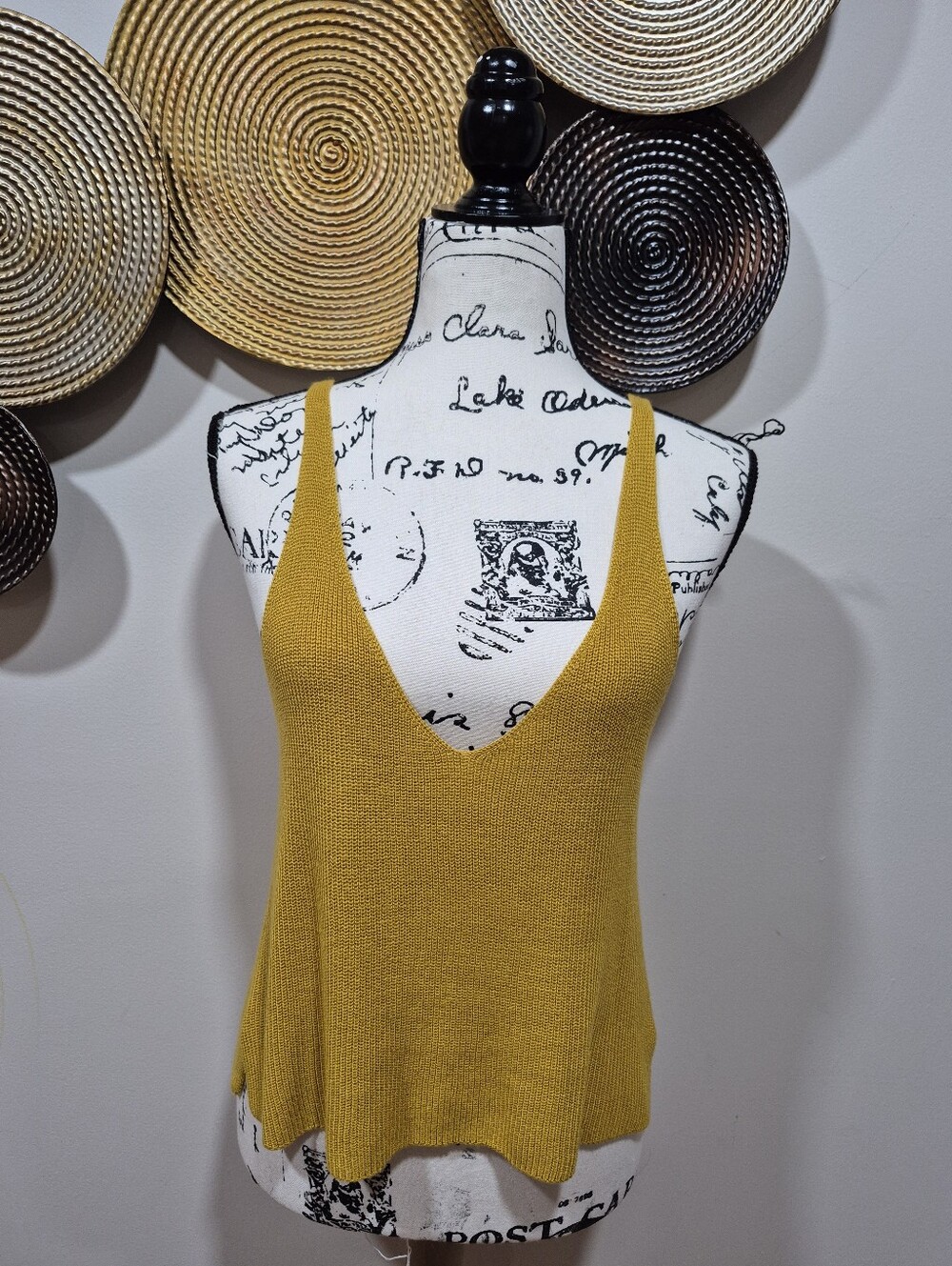 Forever 21 Mustard V-Neck Knit Tank